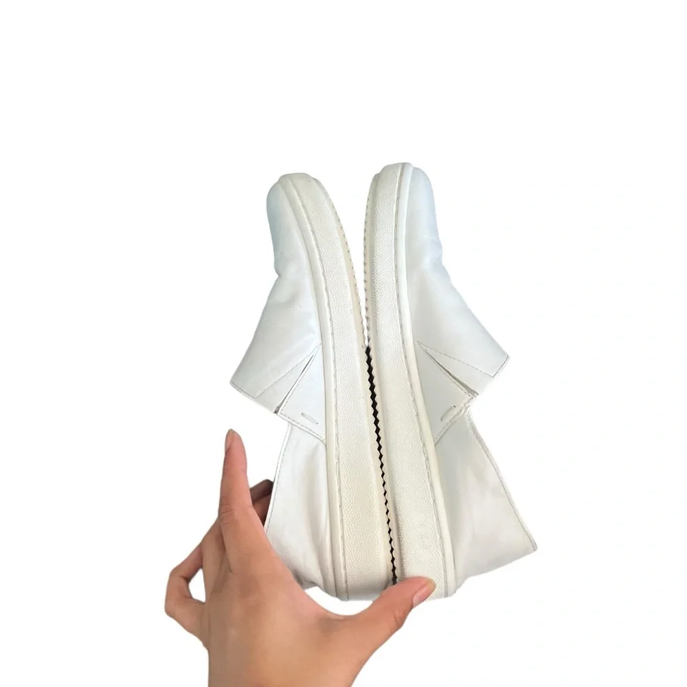 EILEEN FISHER Panda Leather White Sneakers Slip On Shoes